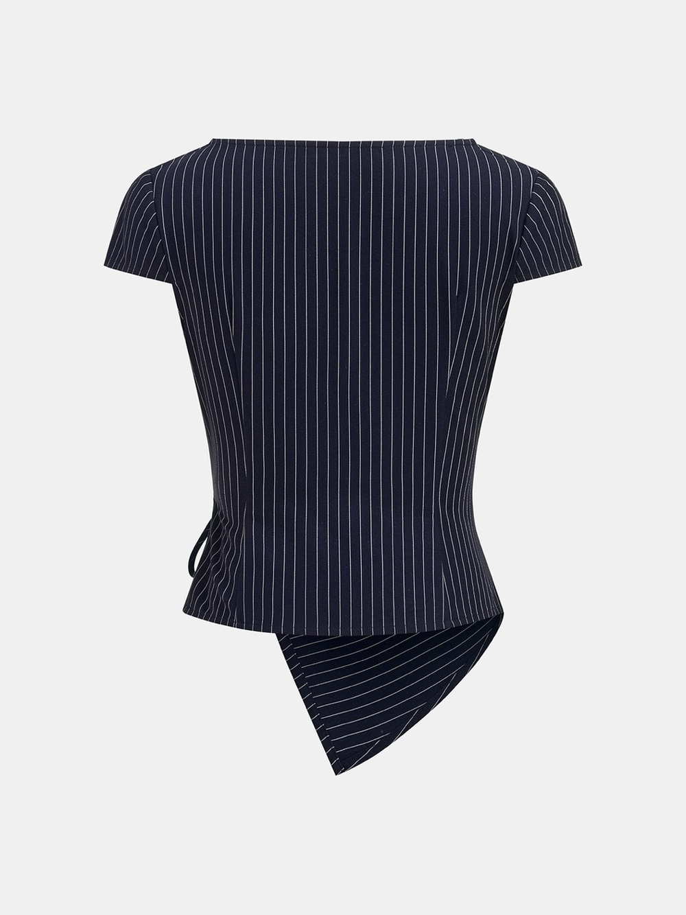 Commense Pinstripe Wrap Tie Top & Wide-Leg Pants Set in Navy size Large. NWT - Picture 3 of 7
